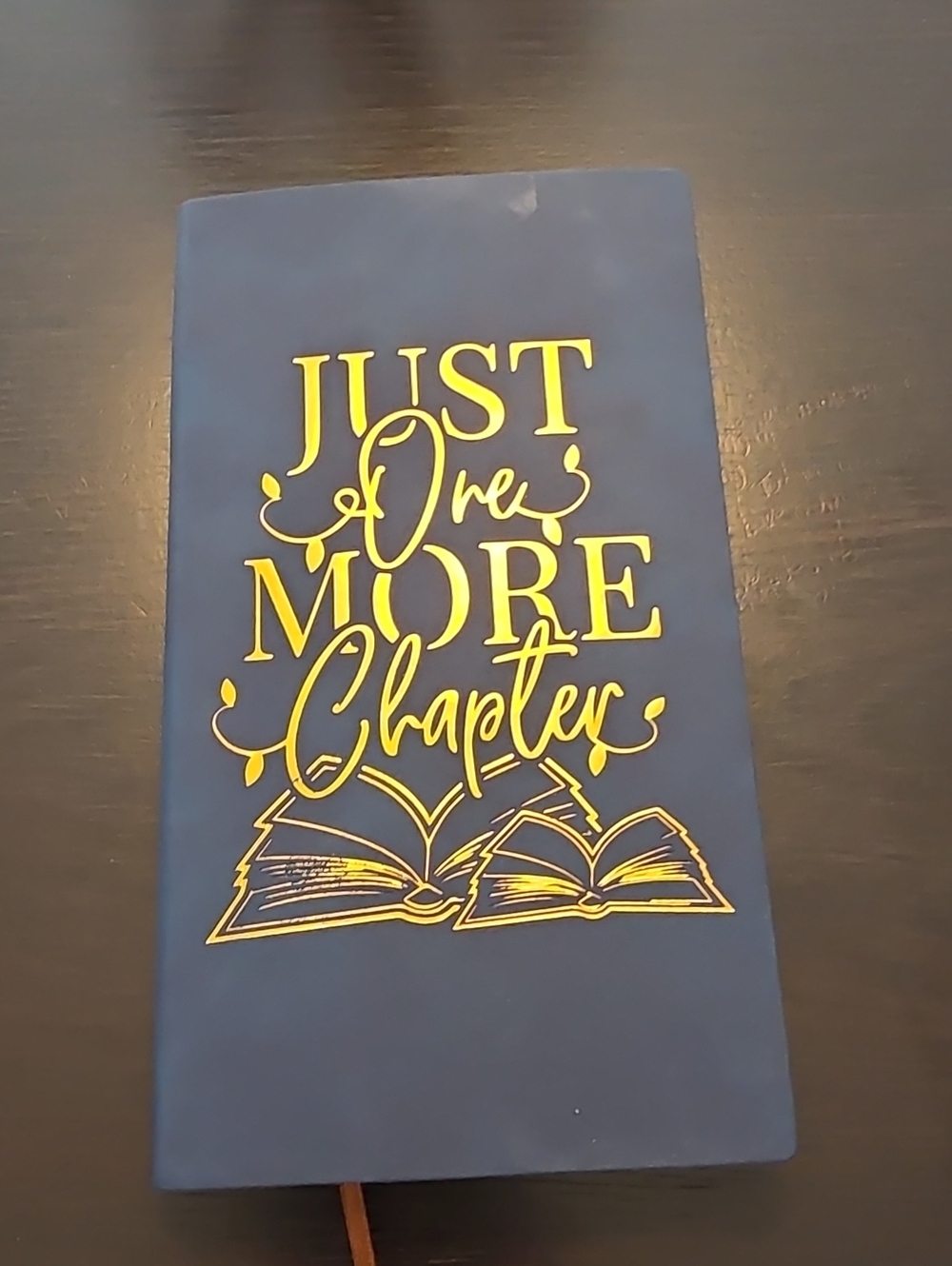 Just One More Chapter Blue Notebook with Gold Foil